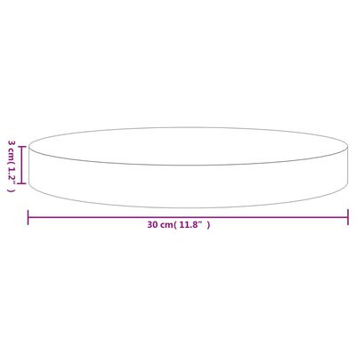vidaXL Плот за маса, кръгъл, бял, Ø30x3 см, бор масив