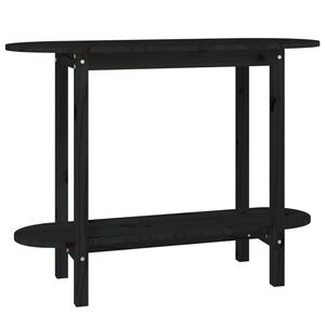 vidaXL Конзолна маса черно 110x40x80 см борово дърво масив