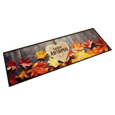 vidaXL Кухненско килимче, миещо, есен, 45x150 см, кадифе