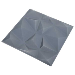vidaXL Стенни панели 12 бр. 50 x 50 cm Диамант Сив XPS Пяна