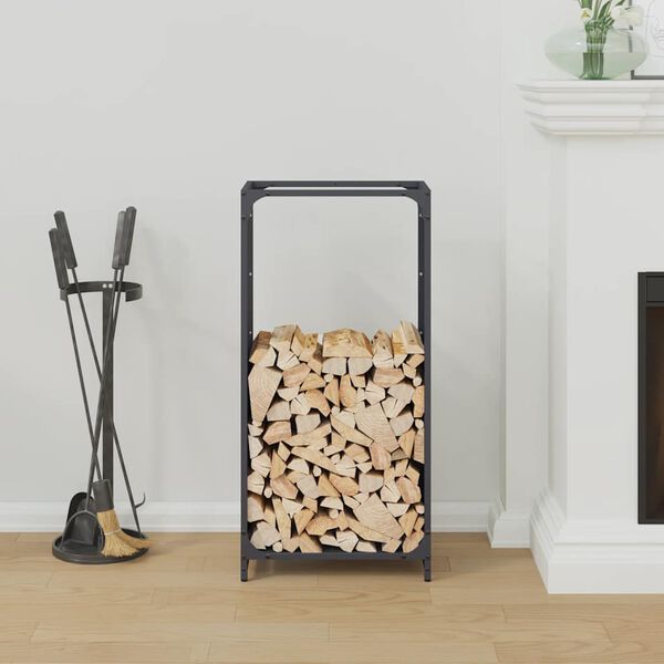 vidaXL Стойка за дърва, 44x28x90 см, студеновалцувана стомана