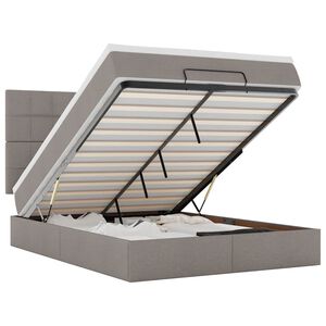 vidaXL Османска легло с матрак, таупе, 140x190 см, плат