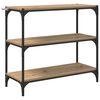 vidaXL Шкаф за книги 3 нива 80 x 33 x 70,5 см Дъб