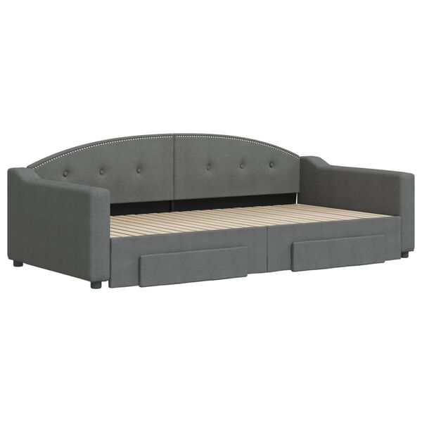 vidaXL Дневно легло с уширение и чекмеджета, без матрак, 100x200 см