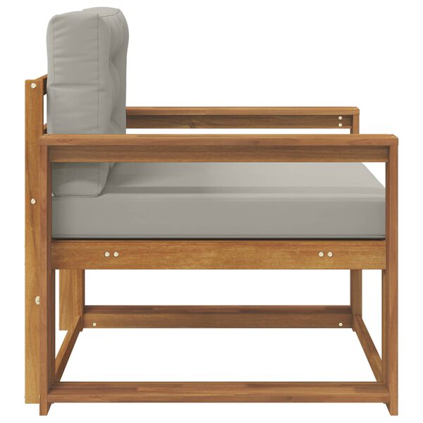 vidaXL Среден диван за открито Солидно акациево дърво Естествен