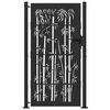 vidaXL Градинска врата Черно 110 x 180 см Прахово боядисана стомана