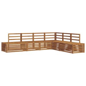 vidaXL Комплект дивани за открито Естествен 273 x 213,5 x 73 см