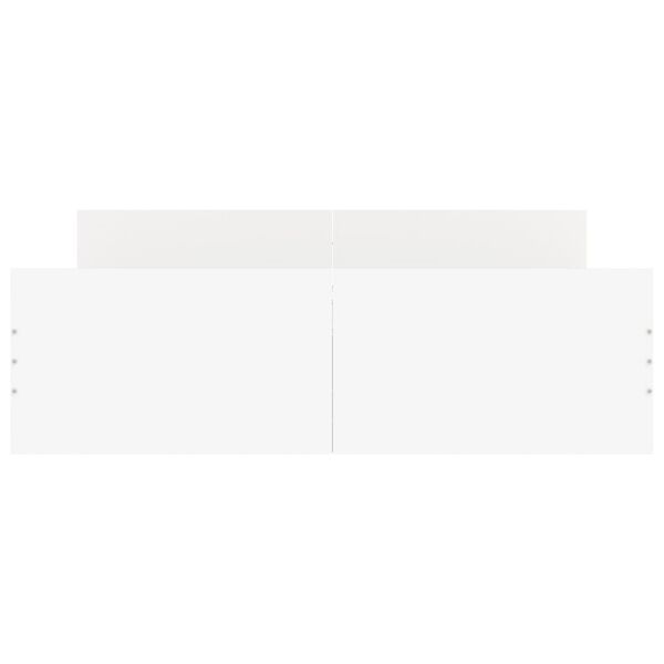 vidaXL Рамка за легло с горна и долна табла, бяла, 135x190 см