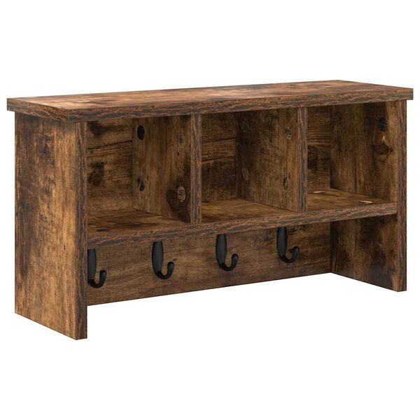 vidaXL Стенен закачалка за палта с рафт Димян дъб 50 x 16 x 26 см