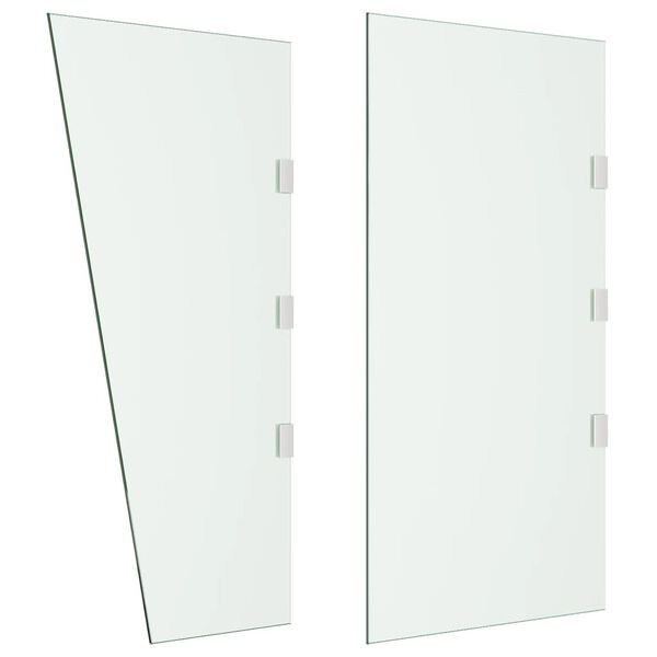 vidaXL Страници за навес за врата 2 части прозрачни закалено стъкло