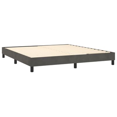 vidaXL Боксспринг легло с матрак, тъмносиво, 160x200 см, кадифе