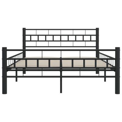 vidaXL Рамка за легло, черна, стомана, 120x200 см