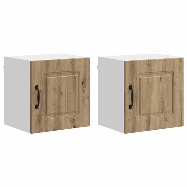 vidaXL Кухненски шкаф Kalmar 2 pcs Дъб 40 x 31 x 40 см Инженерно дърво