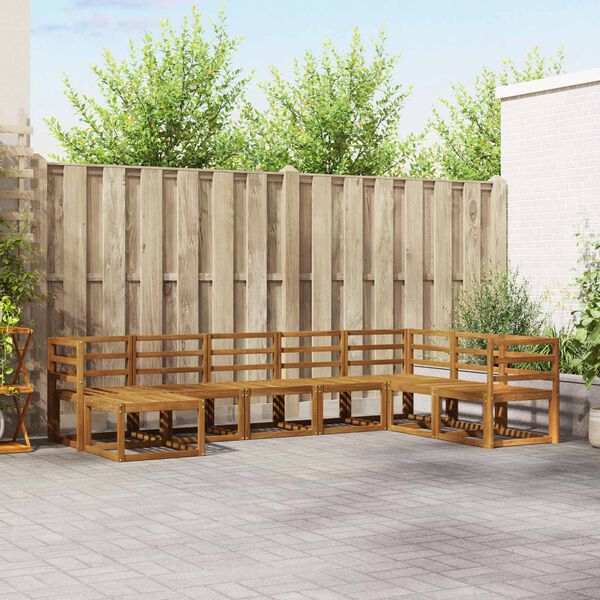 vidaXL Комплект дивани за открито 8 pcs Натурален и Антрацит