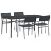 vidaXL Трапезен комплект 5 бр. Антрацит 165 x 80 x 72 см Стомана