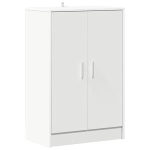 vidaXL Шкаф за обувки, бял, 60x35x92 см, инженерно дърво
