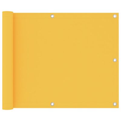 vidaXL Балконски параван, жълт, 75x300 см, плат оксфорд