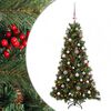 vidaXL Изкуствена коледна елха с топки 150 см 150 LED светодиода
