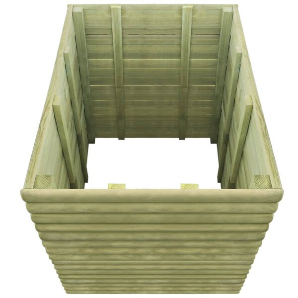 vidaXL Градинска повдигната леха, 106x106x96 см, импрегниран бор