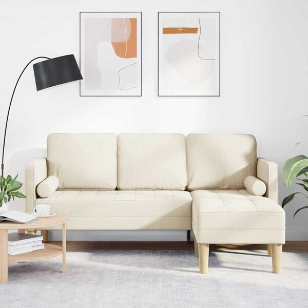 vidaXL Комплект дивани с възглавница Лен Полиестер