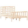vidaXL Рамка за легло с табла Double масивно дърво