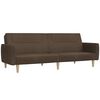 vidaXL 2-местно разтегателно канапе, кафяво, текстил