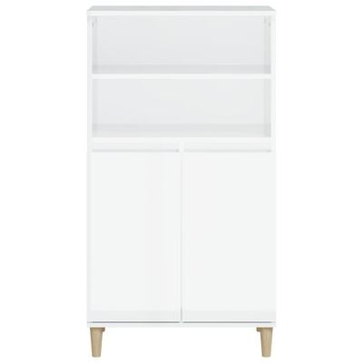 vidaXL Висок шкаф, бял гланц, 60x36x110 см, инженерно дърво