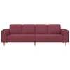 vidaXL Диван за всекидневна Виненочервен 250 x 77 x 76 см Полиестер