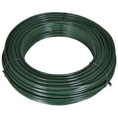 vidaXL Тел за привързване на ограда, 80 м, 2,1/3,1 мм, стомана, зелена