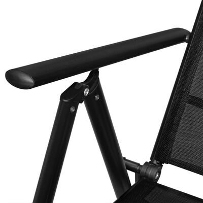 vidaXL Бистро комплект от 3 части, алуминий и textilene, черен
