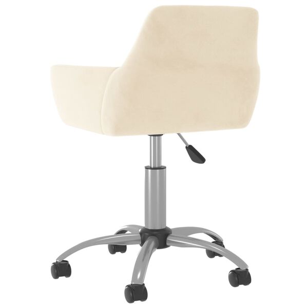 vidaXL Въртящ се трапезен стол, кремав, кадифе