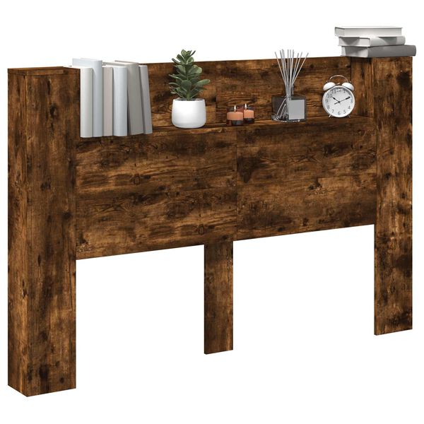 vidaXL Табла за легло с LED осветление Димян дъб 160 x 16,5 x 103,5 cm