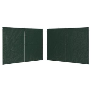 vidaXL Странични стени за парти шатра, 2 бр, с цип, PE, зелени