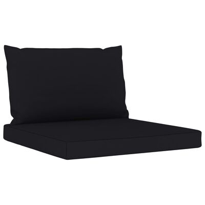 vidaXL 3-местен градински диван с черни възглавници