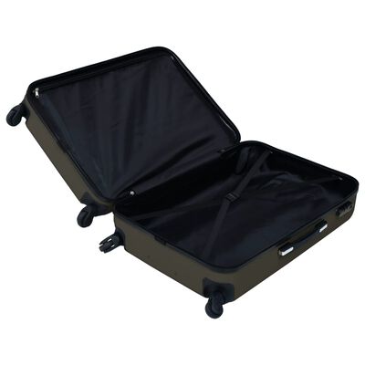 vidaXL Комплект твърди куфари с колелца, 3 бр, антрацит, ABS