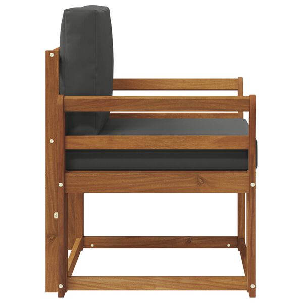 vidaXL Външен диван Солидно акациево дърво и полиестер Естествен