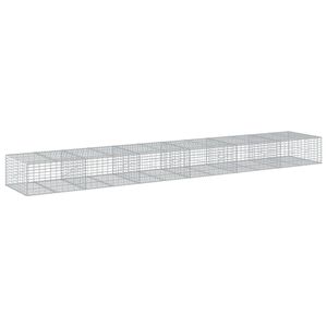 vidaXL Габионна кошница с покритие, 600x100x50 см, поцинковано желязо