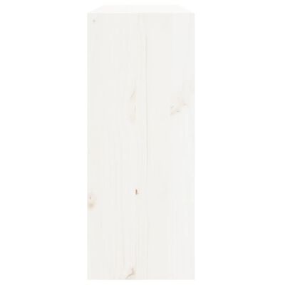 vidaXL Шкаф за вино, бял, 62x25x62 см, борово дърво масив