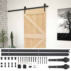 vidaXL Преплъзваща се врата 80 x 210 cm Масивна борова дървесина