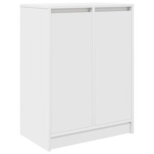 vidaXL Шкаф за обувки, бял, 57x34x76 см, инженерно дърво