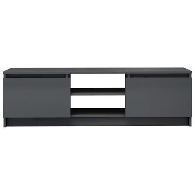 vidaXL ТВ шкаф, сиво със силен гланц, 120x30x35,5 см, ПДЧ