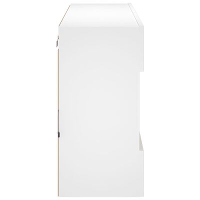 vidaXL Стенен ТВ шкаф с LED осветление, бял, 98,5x30x60,5 см