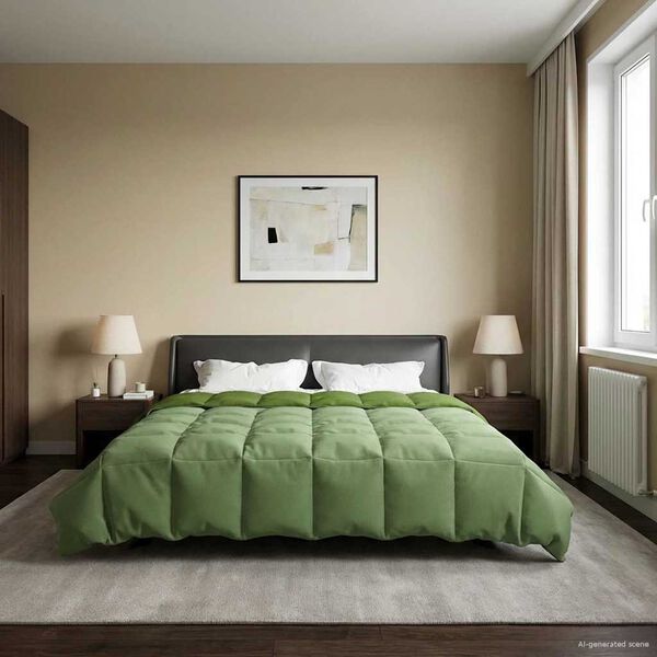 vidaXL Летен юрган Патичено Зелен 240 х 260 см Микрофибър