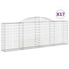 vidaXL Габионни кошници арка 17 бр 300x30x100/120см поцинковано желязо