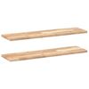 vidaXL Плаващи рафтове, 2 бр., 80x20x2 см, необработена масивна дървесина, акация