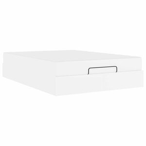 vidaXL Рамка за легло с матрак с матрак 2 pcs Бяло ПВЦ