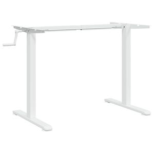 vidaXL Рамка за стоящо бюро бяло (94-135)x60x(70-114) см стомана