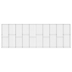 vidaXL Габионна стена с капаци, поцинкована стомана, 600х30х200 см