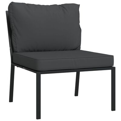 vidaXL Градински столове със сиви възглавници 2 бр 60x74x79 см стомана