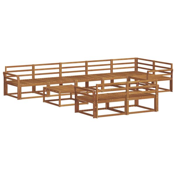 vidaXL Комплект дивани за открито 9 pcs Естествен